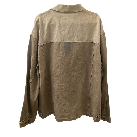 Marithe + Francois Girbaud Y2K Vintage Cafe Brown Denim Button Jacket Size 3XL - Picture 2 of 9